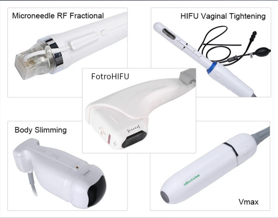 Handpiece set for the FotroHIFU multi-function 4D HIFU machine