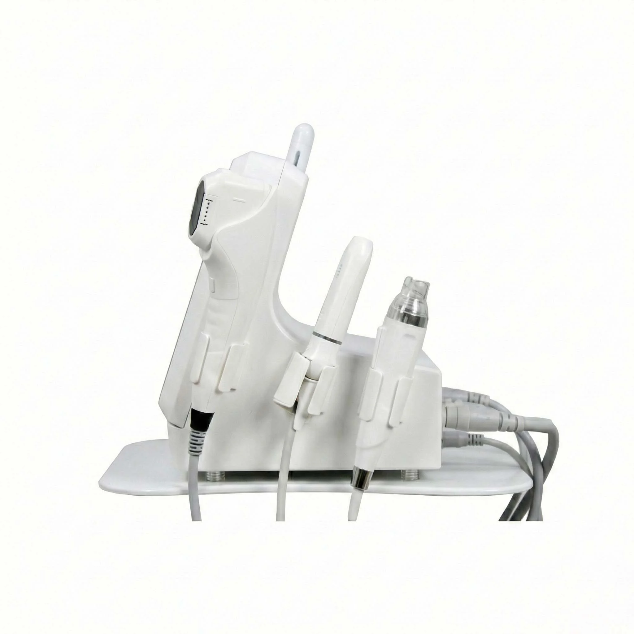 Side view of the FotroHIFU multi-function 4D HIFU machine handpiece rack