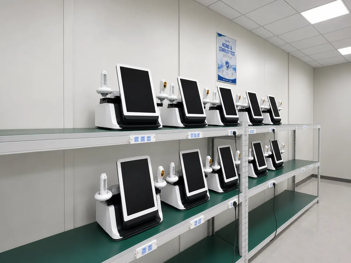 Rows of FotroHIFU machines undergoing aging and stability checks