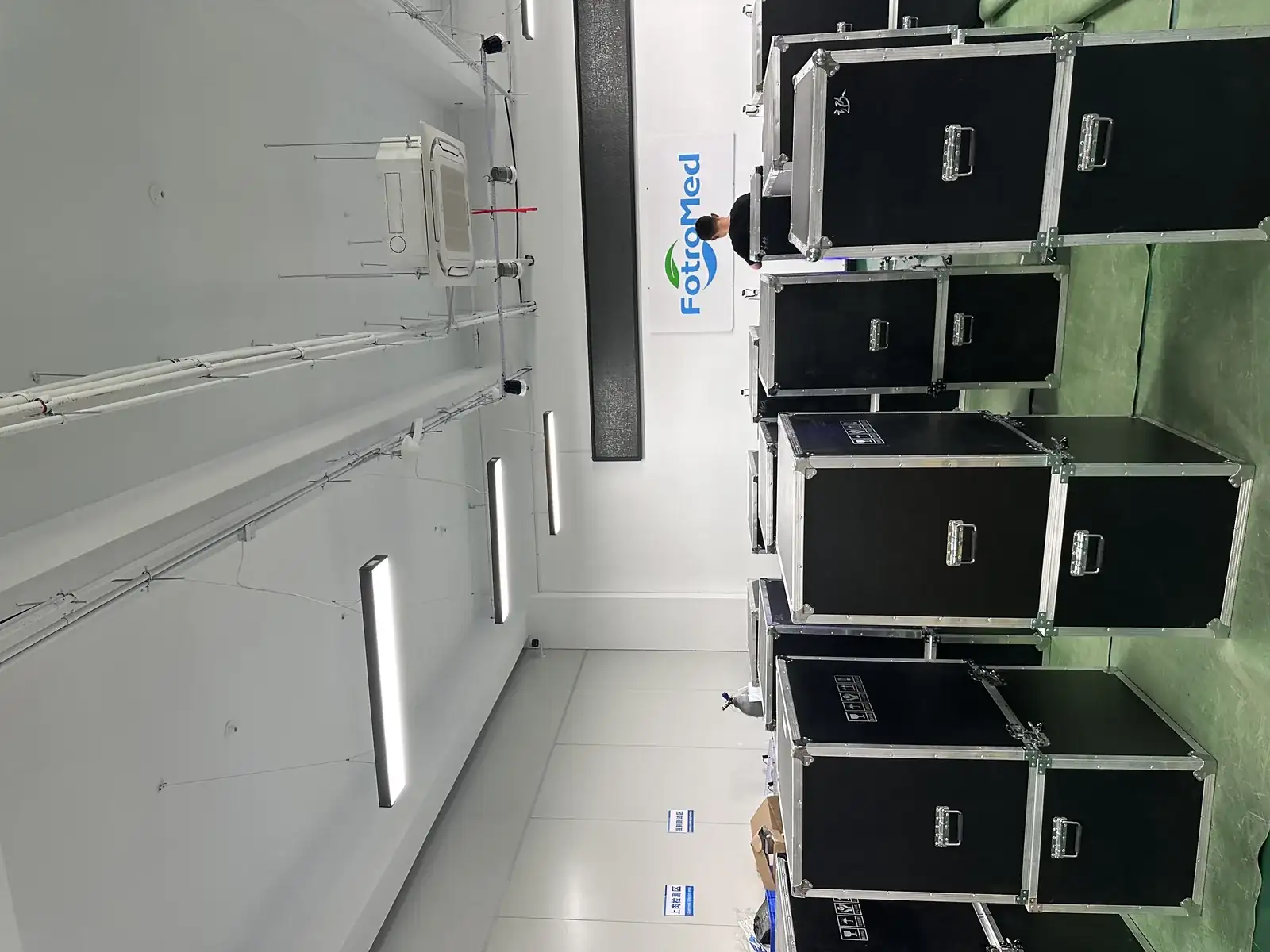 Protective shipping cases prepared for FotroHIFU machine delivery