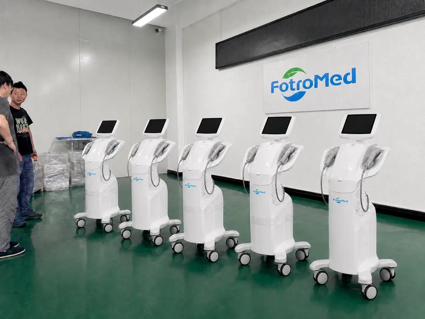 FotroHIFU machines lined up for final inspection before delivery